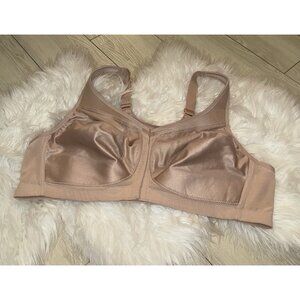 Glamorise 1265 MagicLift Front Close Posture Back Support Bra WF 44B Beige New